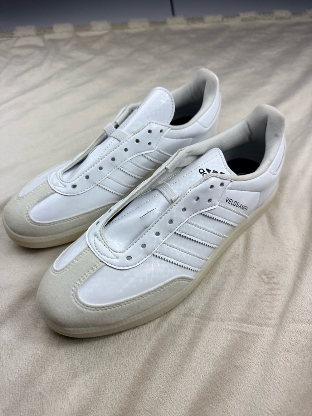 adidas Velosamba White Leather & Suede Sneakers